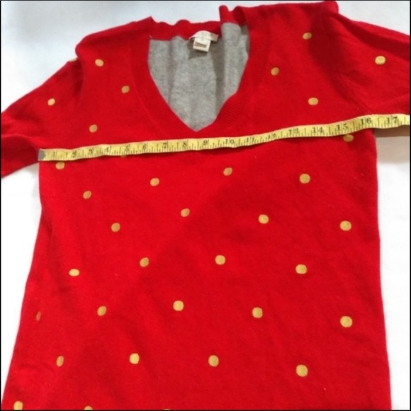 ‼️THRIFT ALERT MAKE OFFER J. Crew Polka Dot Sweater Split Color Shirt Top XS - Picture 7 of 7
